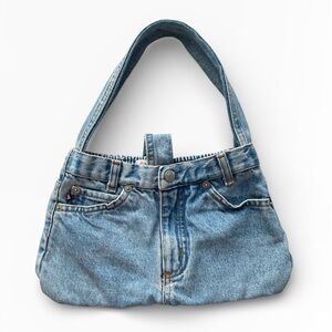 Y2K Polo Jeans Co Upcycled Denim Mini Skirt Shoulder Bag Handmade One of a Kind